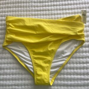 NWT Vibrant Yellow Wrap High Waist Bikini Bottom
